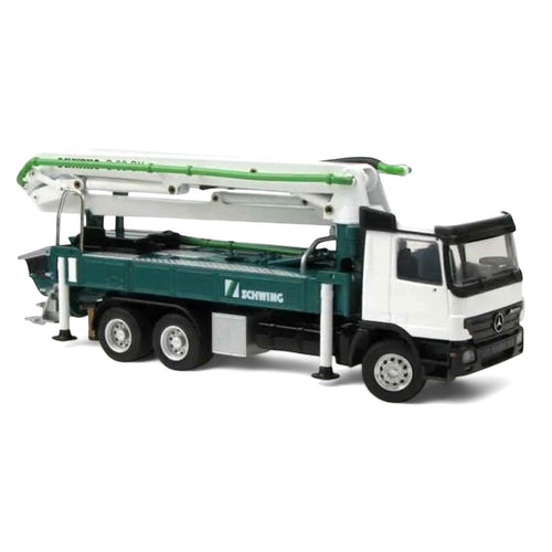 die cast model of a schwing concrete pump truck made by Conrad in 1/50 scale
