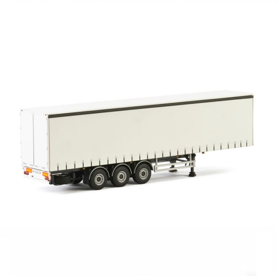 WSI White Line 3 Axle Curtain-Sided Trailer 1:50 Scale Model rear view