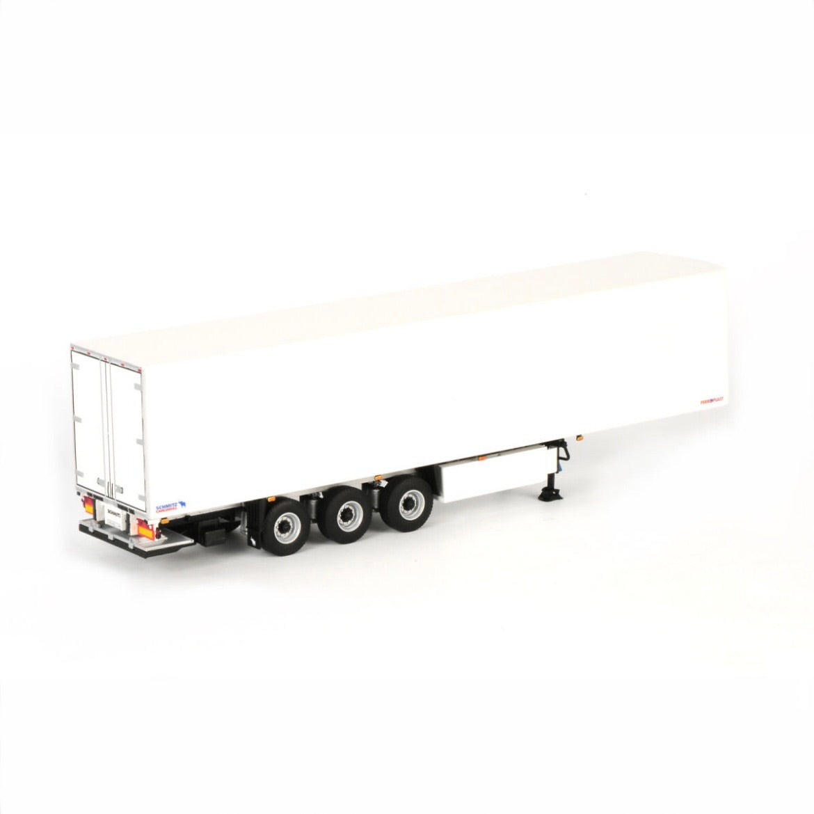 WSI White Line Schmitz Cargobull 3 Axle Thermo King Fridge Trailer 1:50 Scale Model rear view