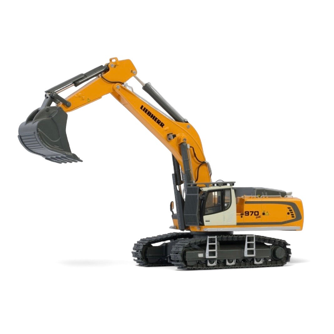 Model excavator on a white background