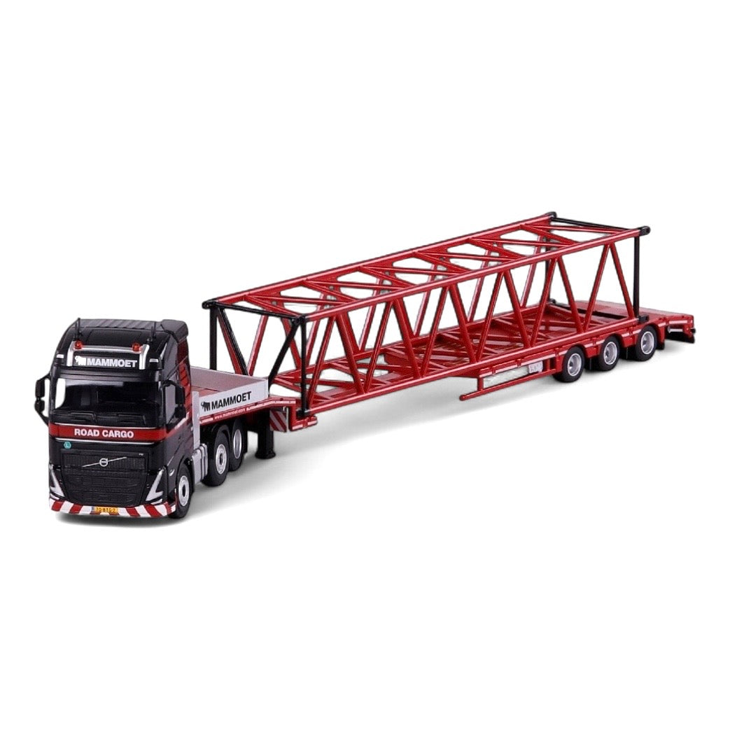 Cavallino Mammoet Volvo FH5 6x2 with Extending Faymonville Semi Low Loader and Lattice boom Jib section Load
