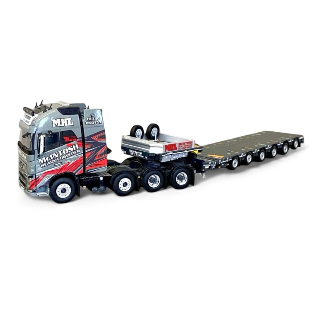 WSI McIntosh Heavy Logistics Volvo FH16 Globetrotter XL 8×4 with Nooteboom Manoovr 6-axle extendable semi-low-loader trailer