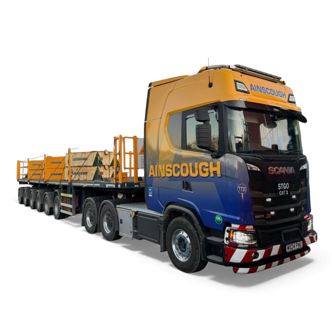 WSI Ainscough Crane Hire (New Livery) Scania S Highline CS20H 6x4 with 6 Axle Ballast Trailer (Pre Order)