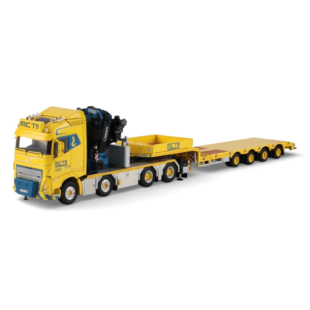 WSI MCT Craning Volvo FH5 Globetrotter 8x4 Semi Low Loader with Ramps 4 Axle & Fassi 1300 + Jib