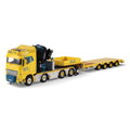 WSI MCT Craning Volvo FH5 Globetrotter 8x4 Semi Low Loader with Ramps 4 Axle & Fassi 1300 + Jib