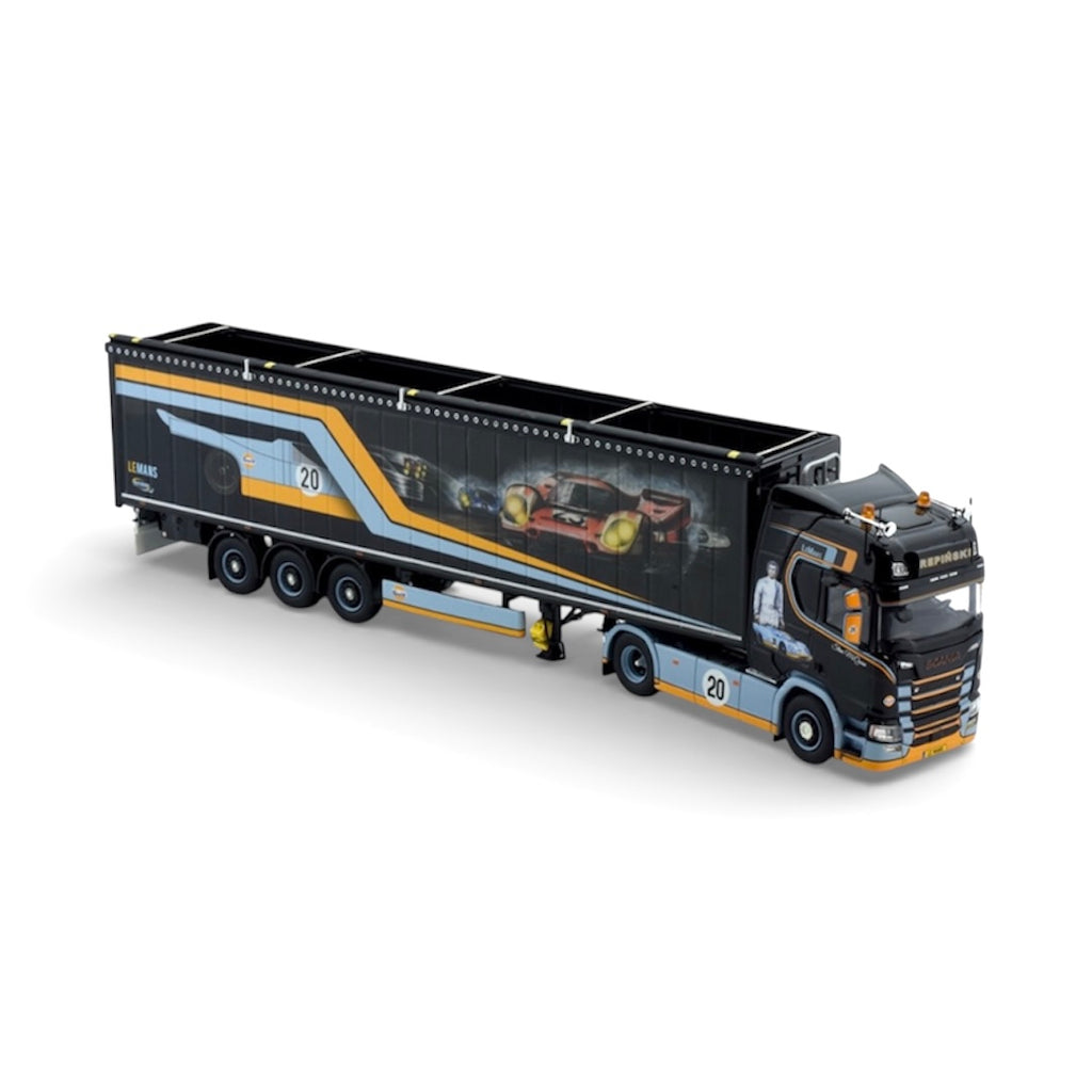 Tekno Scania Walking Floor Trailer Repinski Transport Poland (Steve McQueen LeMans Gulf Racing)