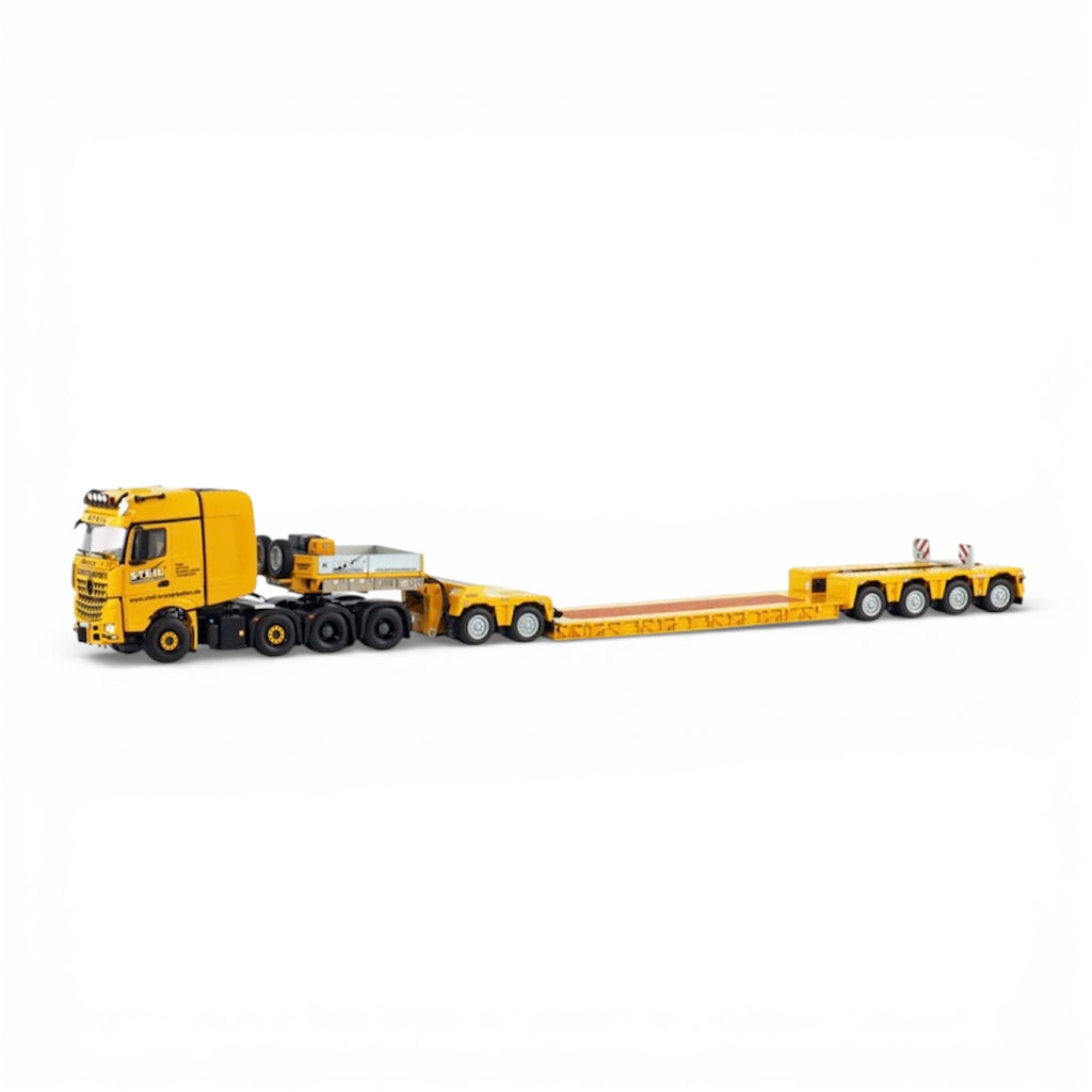 WSI Steil Mercedes-Benz Arocs MP4 SLT Big Space 8x4 with 4 Axle Nooteboom Euro Low Loader with 2 Axle Dolly