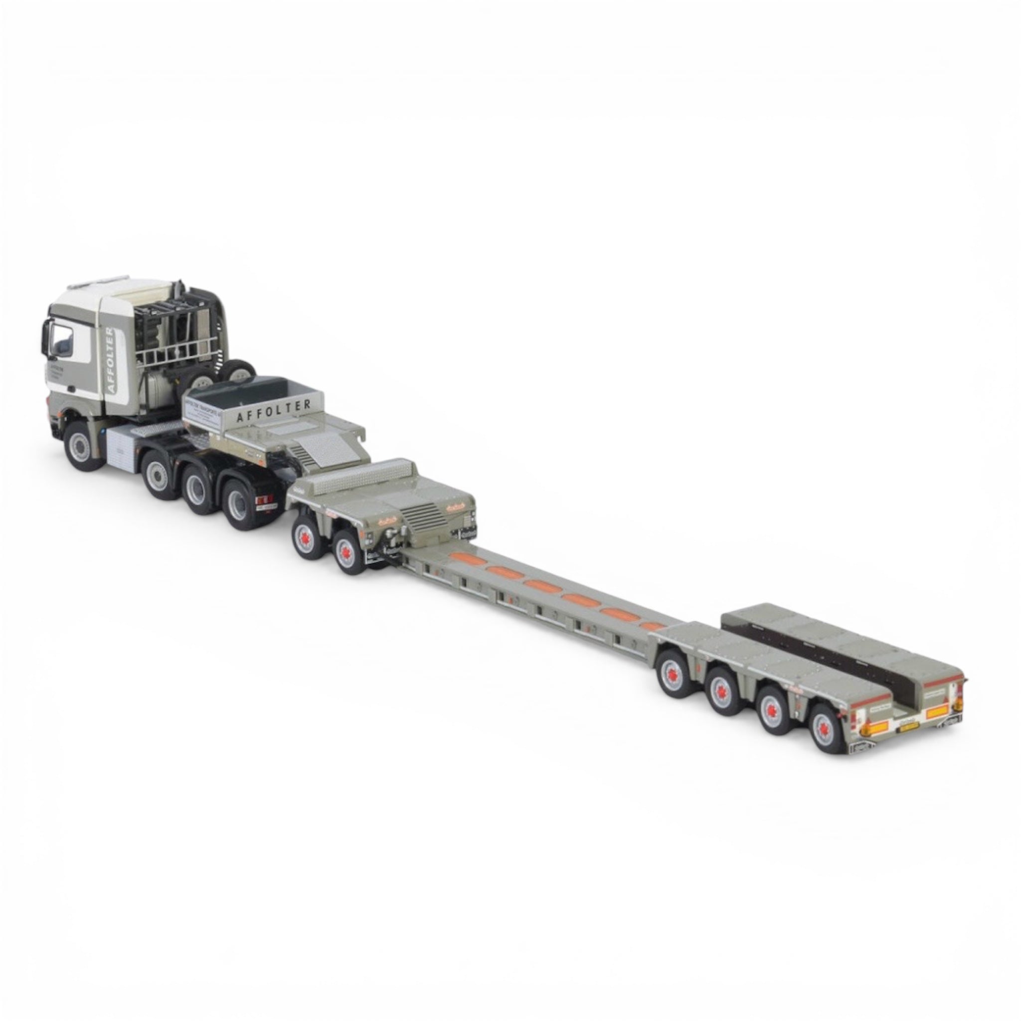 WSI Affolter Mercedes-Benz Arocs MP4 2.300 Stream Space 8x6 with Nooteboom Spine Bed 4 Axle / 2 Axle Dolly PX Low Loader*