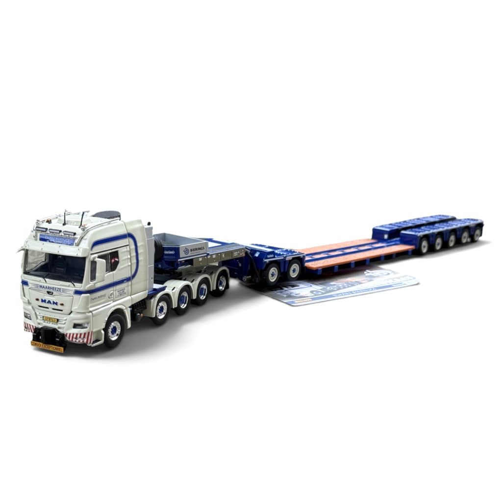 WSI Twan Bierings MAN TGX XXL Euro 6C Facelift 10x4 with Nooteboom 5-Axle Lowloader & 2-Axle Dolly 1:50 Scale Model