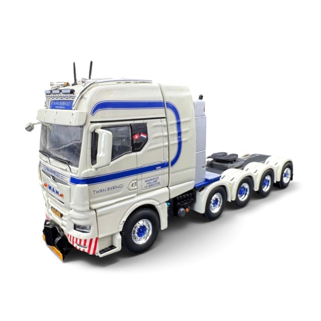 WSI Twan Bierings MAN TGX XXL Euro 6C Facelift 10x4 with Nooteboom 5-Axle Lowloader & 2-Axle Dolly 1:50 Scale Model
