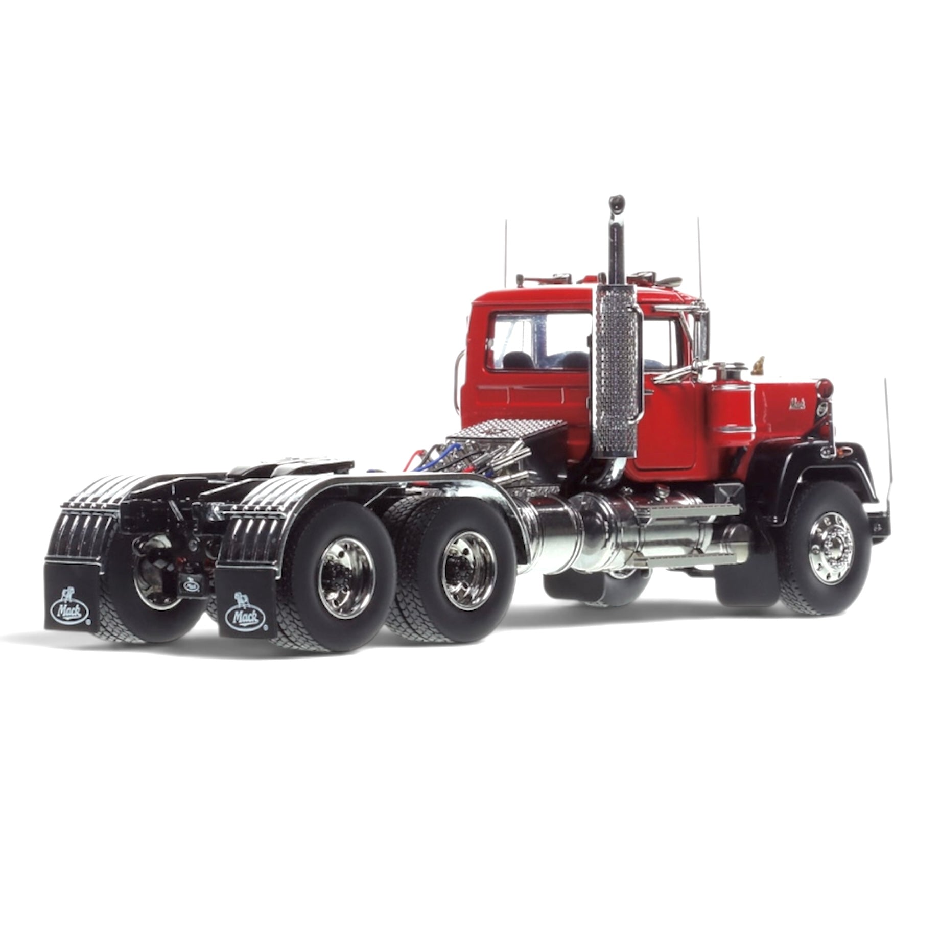 Heavy Haul Replicas Mack Superliner Tandem Axle Tractor - Red over Black rear view