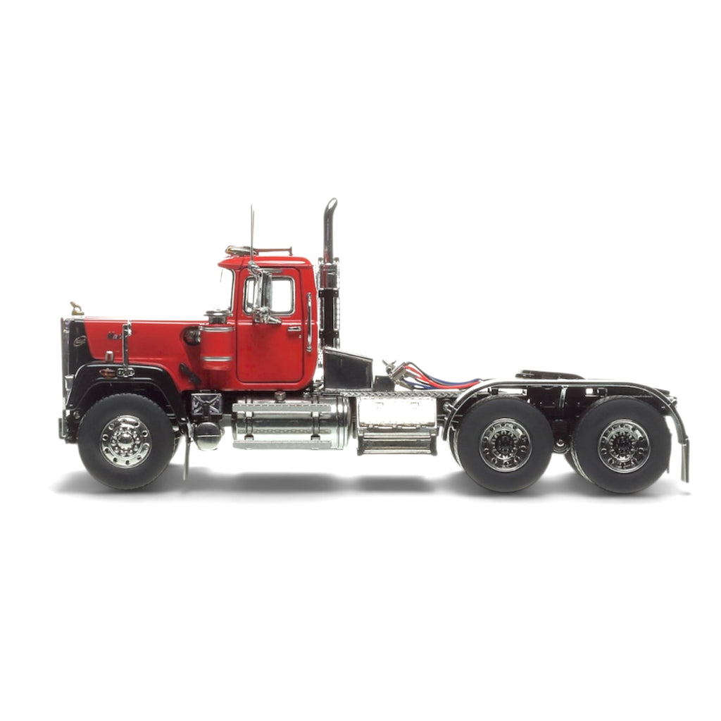 Heavy Haul Replicas Mack Superliner Tandem Axle Tractor - Red over Black left side view