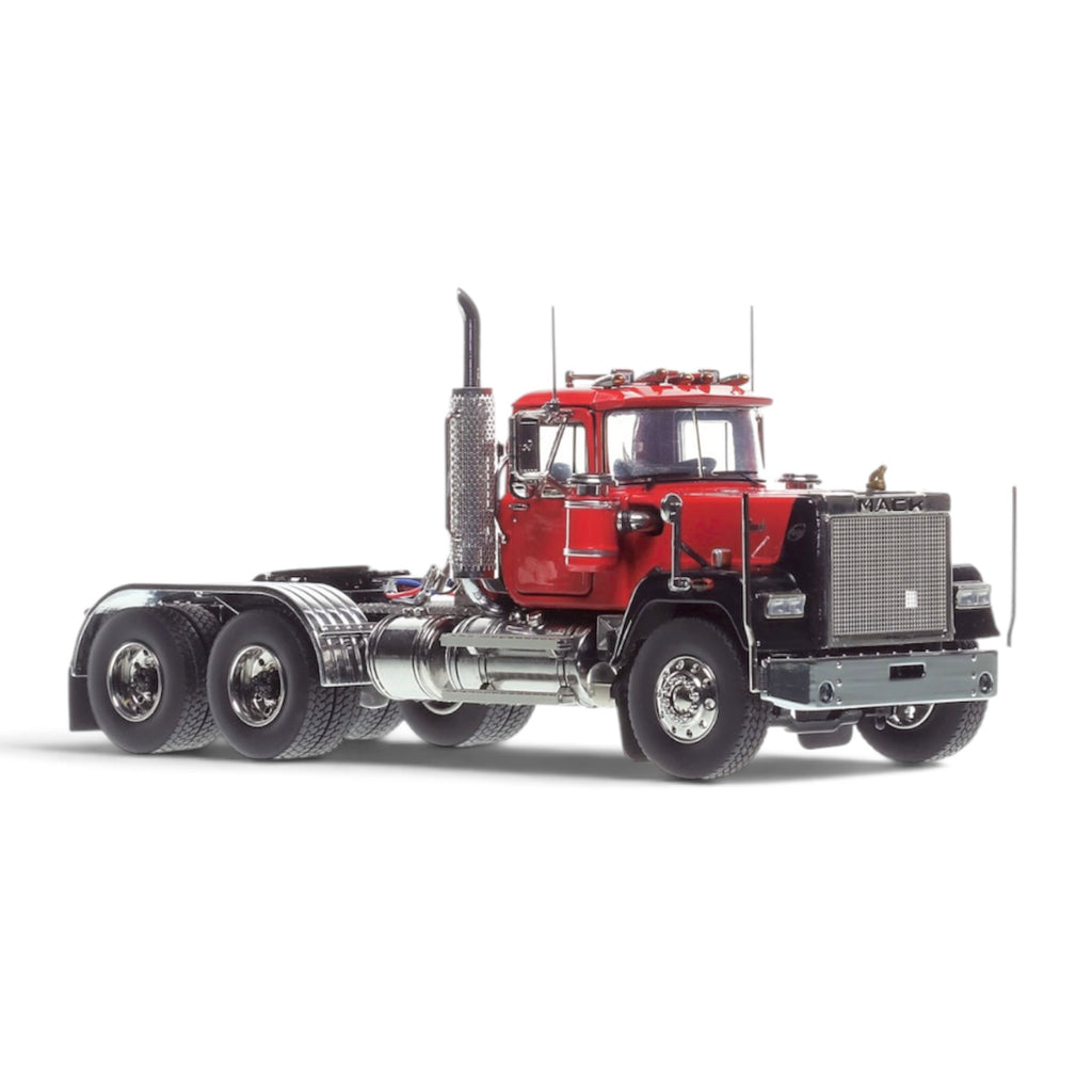 Heavy Haul Replicas Mack Superliner Tandem Axle Tractor - Red over Black right front view