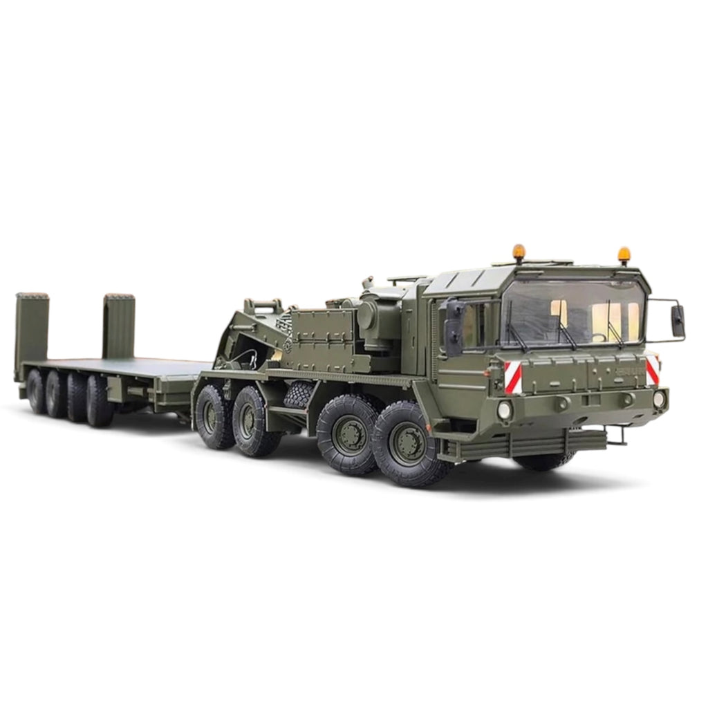 Kranlab Faun SLT-50 Elefant and Tank Transporter Trailer in Dark Green side view