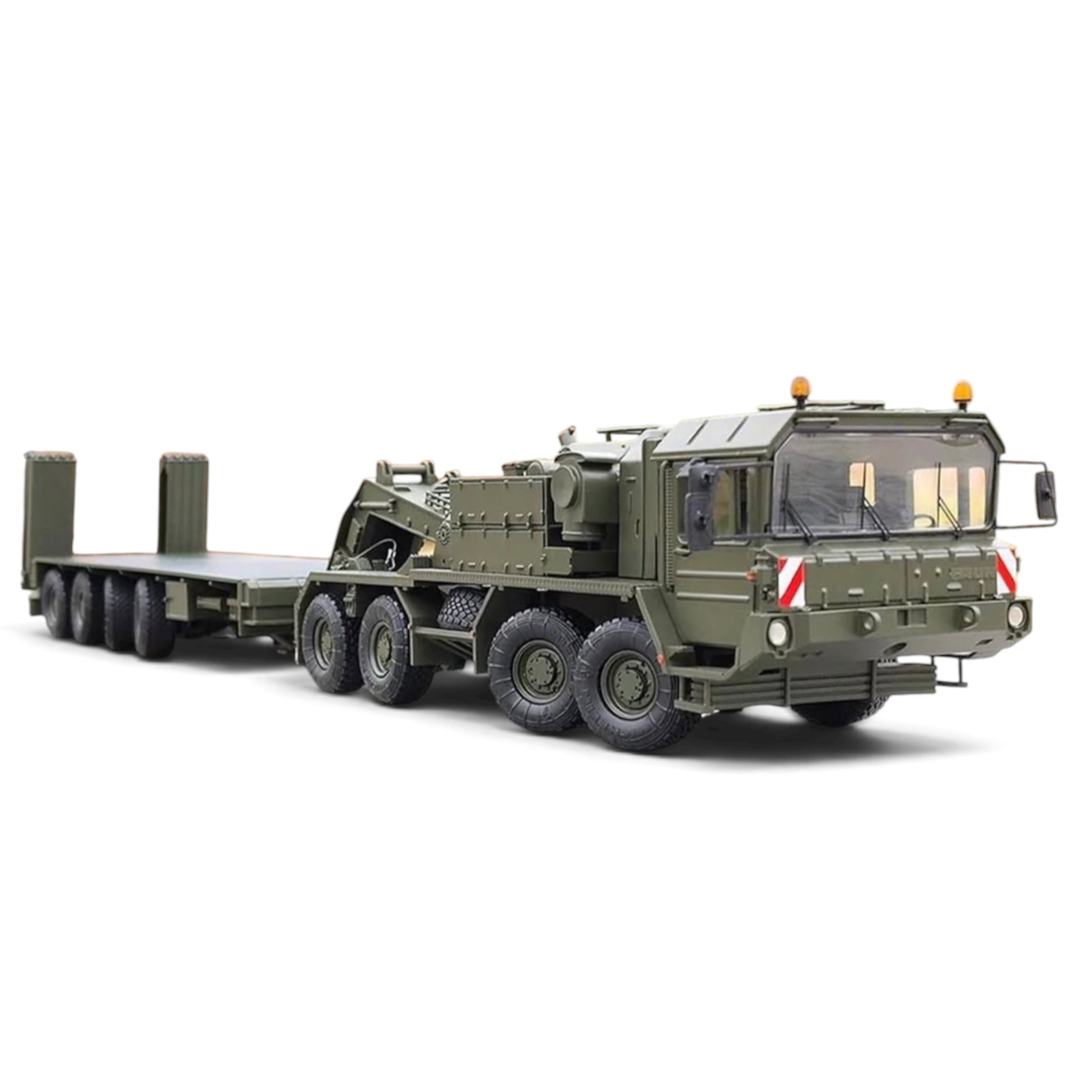 Kranlab Faun SLT-50 Elefant and Tank Transporter Trailer in Dark Green side view