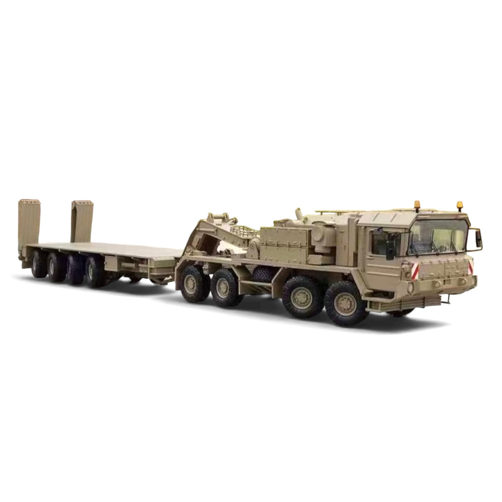 Kranlab Faun SLT-50 Elefant and Tank Transporter Trailer in Desert Sand side view