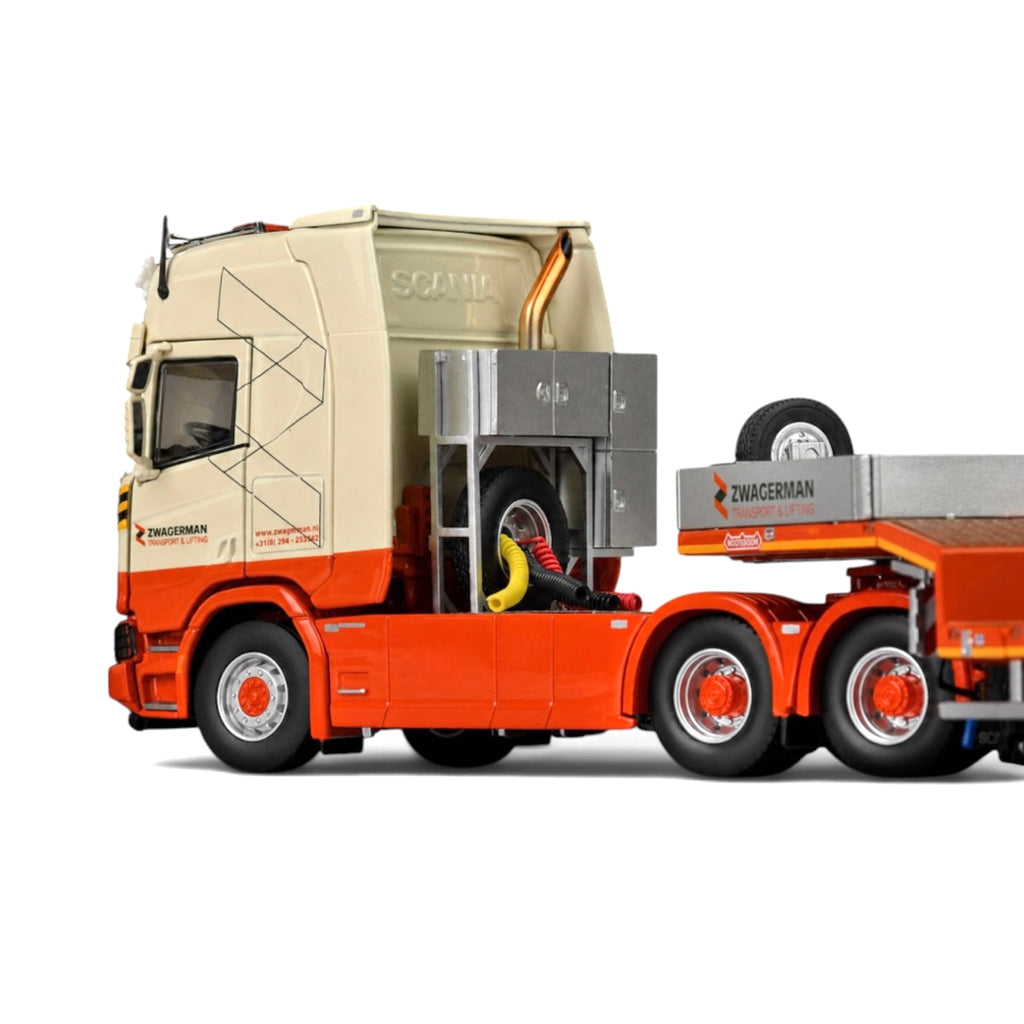 IMC Zwagerman Scania R 6x4 with 4 Axle Nooteboom Lowloader Trailer detail view