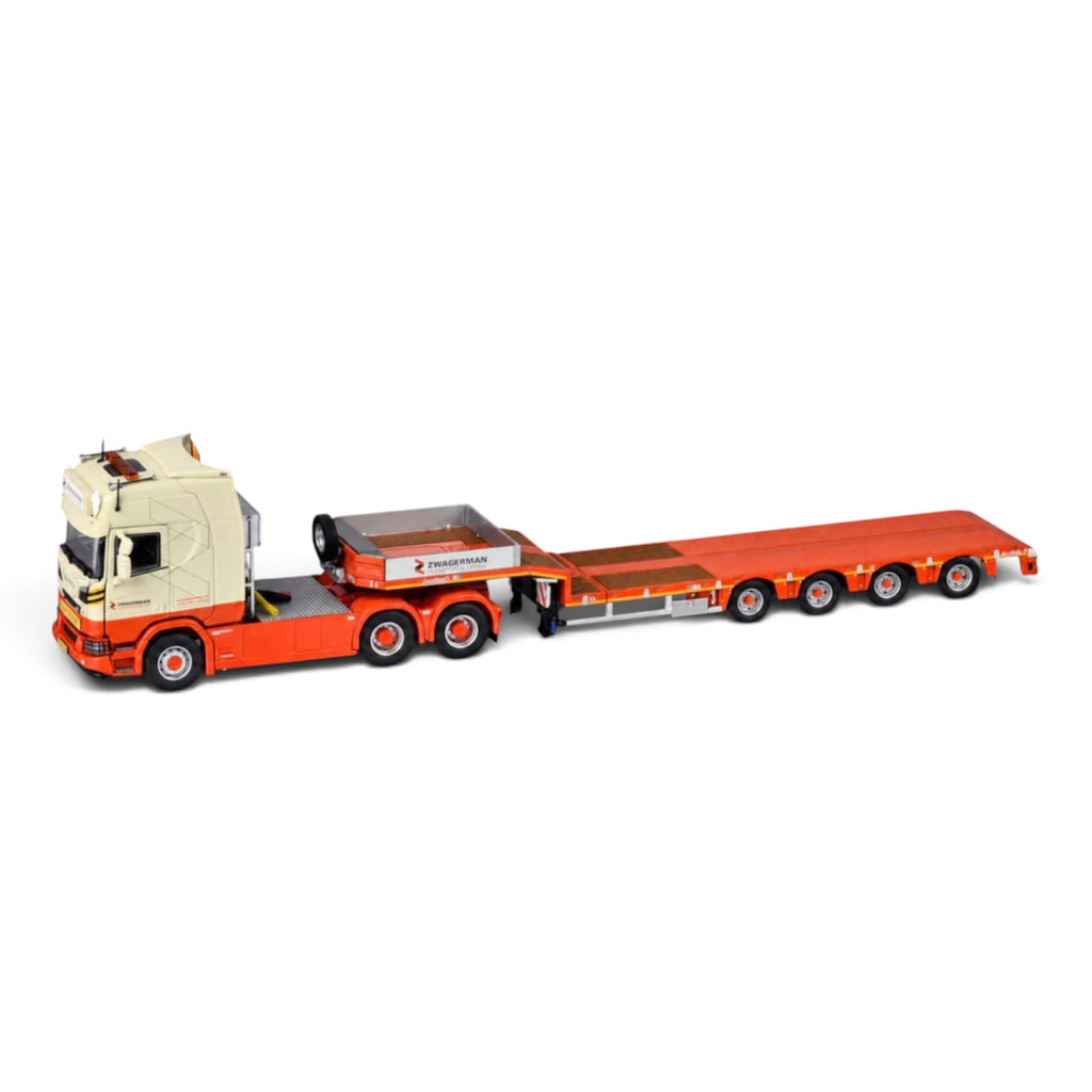 IMC Zwagerman Scania R 6x4 with 4 Axle Nooteboom Lowloader Trailer rear view
