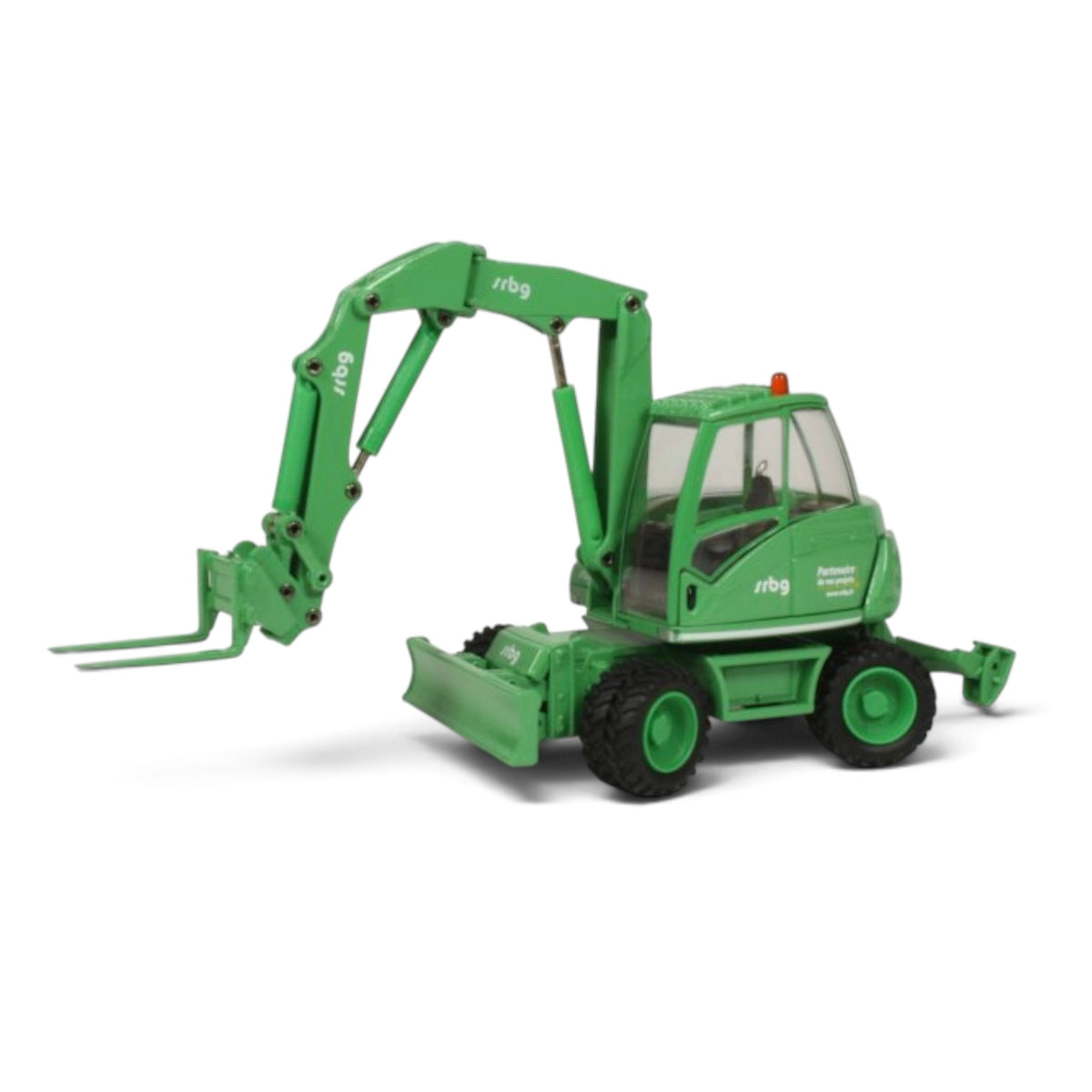 Conrad Mecalac 714MW Wheeled Excavator SRBG 1:50 Scale Model display view