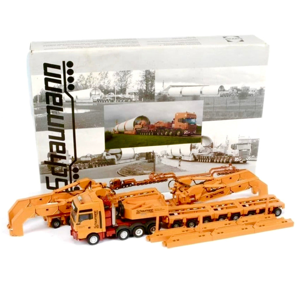 Conrad Man Shell Conrad MAN TGA SLT 8x4 Goldhofer 16-Axle Girder Trailer 1:50 – dmb models